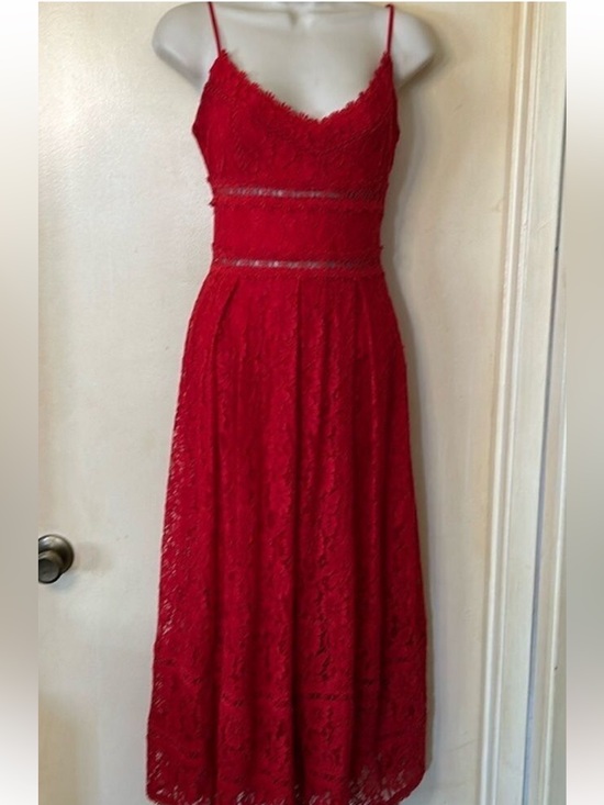 NSR Dresses & Skirts - NSR Red lace tea length dress size S